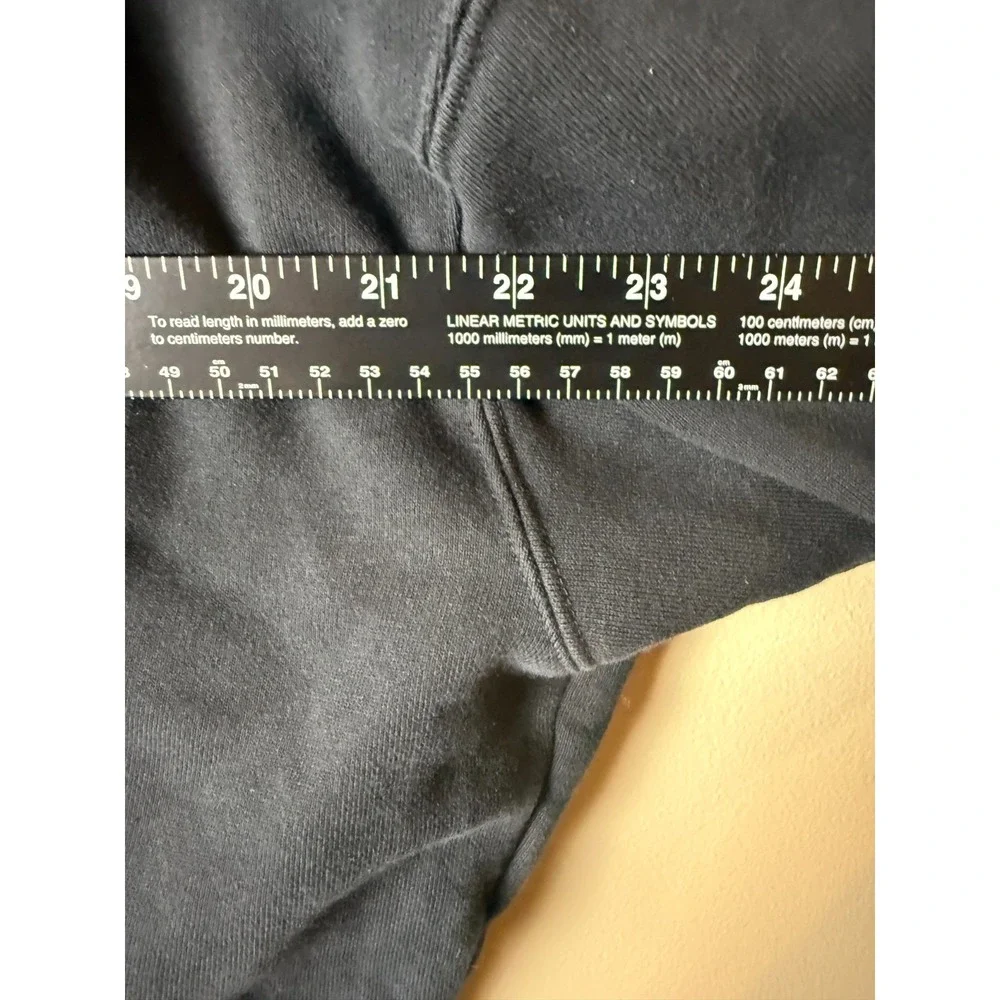 Jordan Cropped Hoodie Mens L Black Loose Fit Fleece Lined Stretch Drawstring
